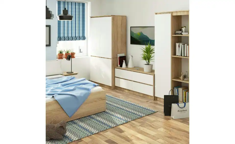 Drehtürenschrank Valentina 90 cm breit, in Wohnsituation