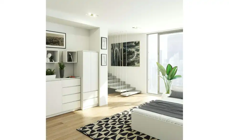 Drehtürenschrank Sina mit 2 Schubladen, in Wohnsituation