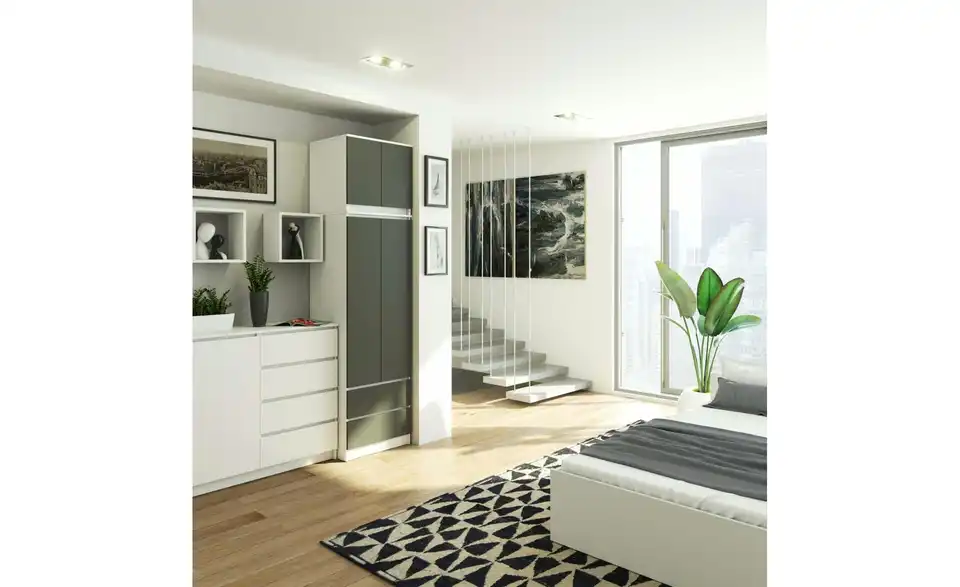 Drehtürenschrank Sara mit viel Stauraum, in Wohnsituation