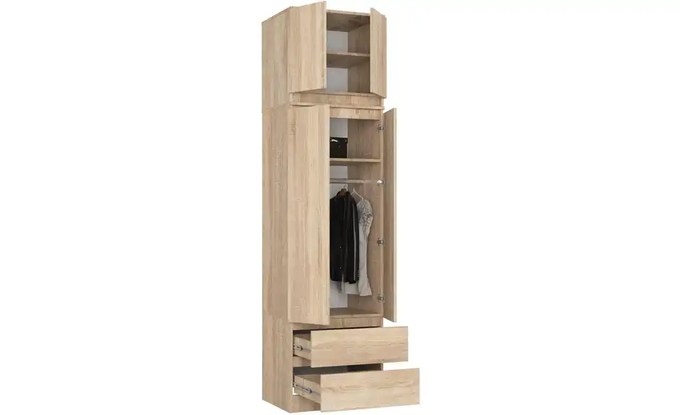 Drehtürenschrank Sara mit viel Stauraum, geöffnet