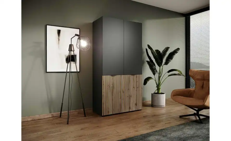 Drehtürenschrank Sandbox mit Glastüren, in Wohnsituation