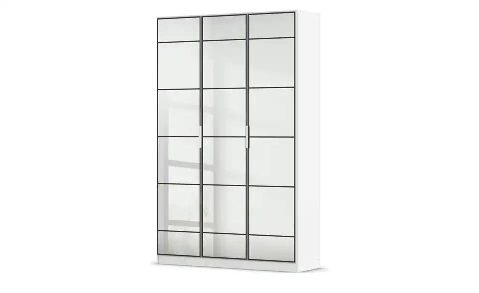 Drehtürenschrank mit Spiegelfronten Acero mit Einlegeböden, Perspektive