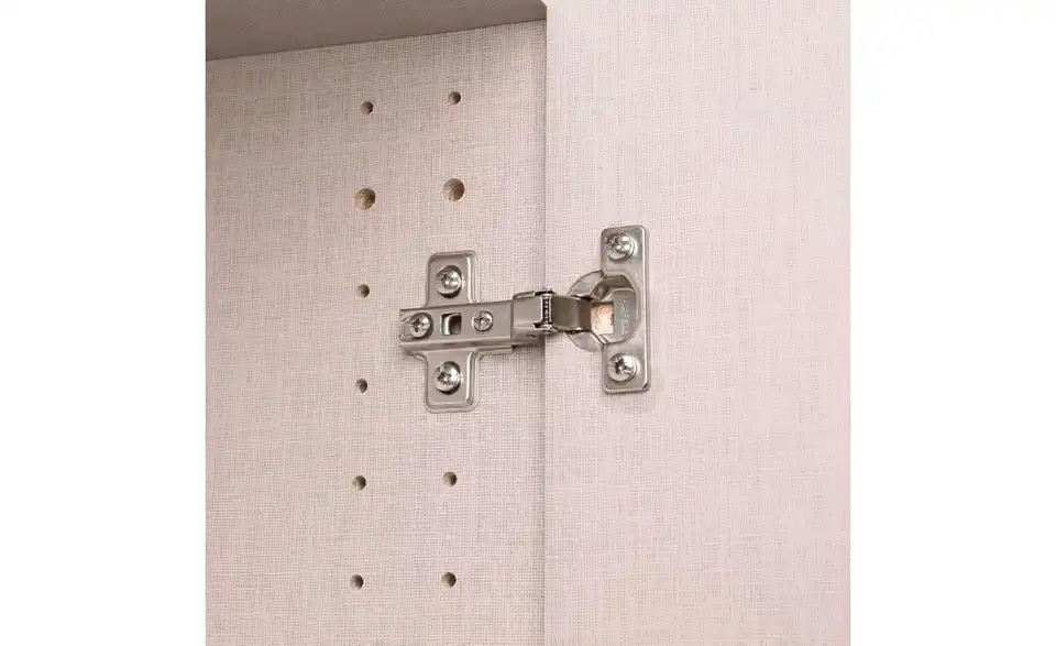 Drehtürenschrank mit Spiegelfronten Acero mit Einlegeböden, Detailansicht
