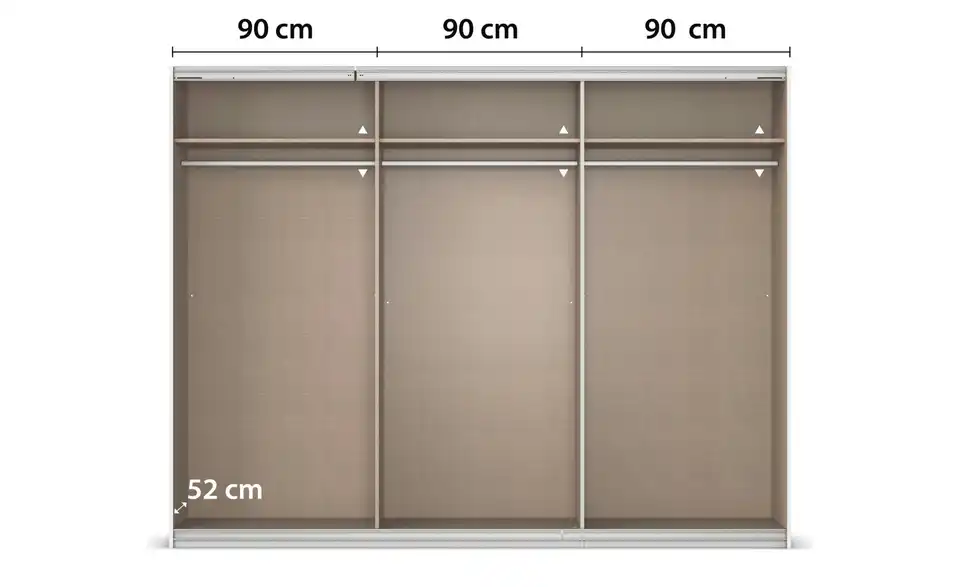 Schwebetürenschrank Malva Extra mit Spiegel, geöffnet