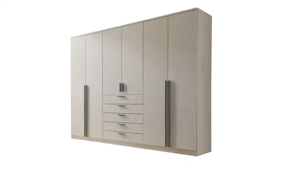 Drehtürenschrank Amesbury 6-türig, Cashmere, mit Einlegeböden, Perspektive