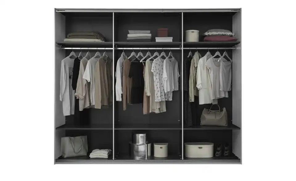 Schwebetürenschrank Minda, geöffnet
