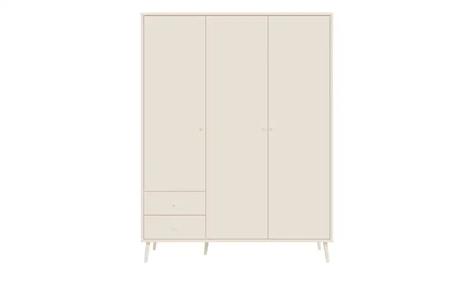 Kleiderschrank Hemsby 3-türig, Salbeigrün, mit Einlegeböden, Frontansicht