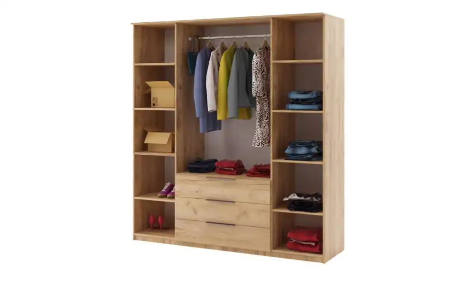 Drehtürenschrank, geöffnet