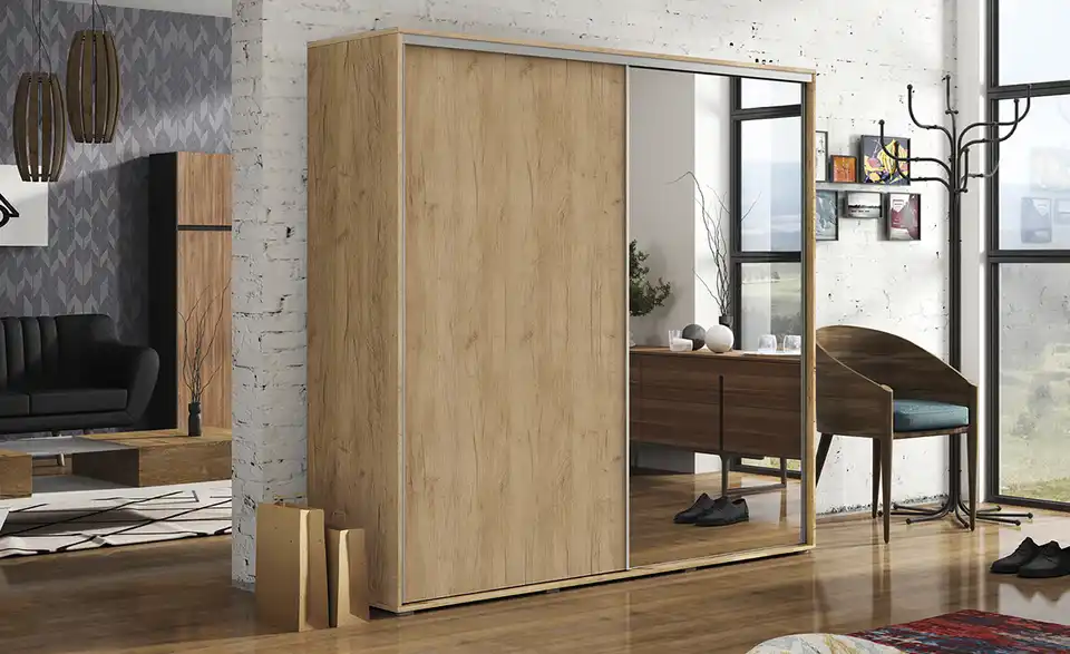 Schwebetürenschrank Abberton, in Wohnsituation