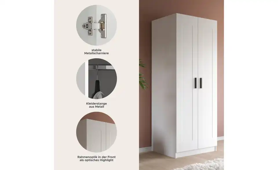 Kleiderschrank Vellow, Bild mit Text