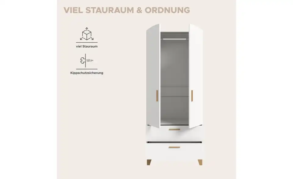 Kleiderschrank, Bild mit Text