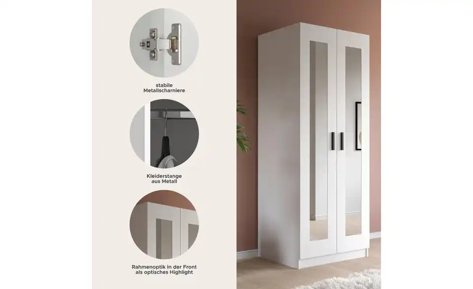 Kleiderschrank Vellow, Bild mit Text