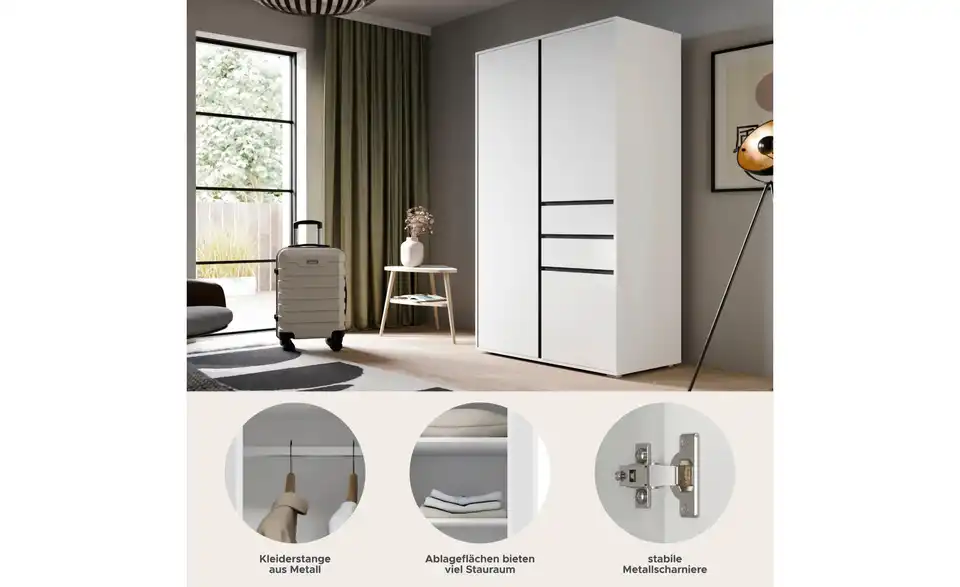 Kleiderschrank Felden, Bild mit Text