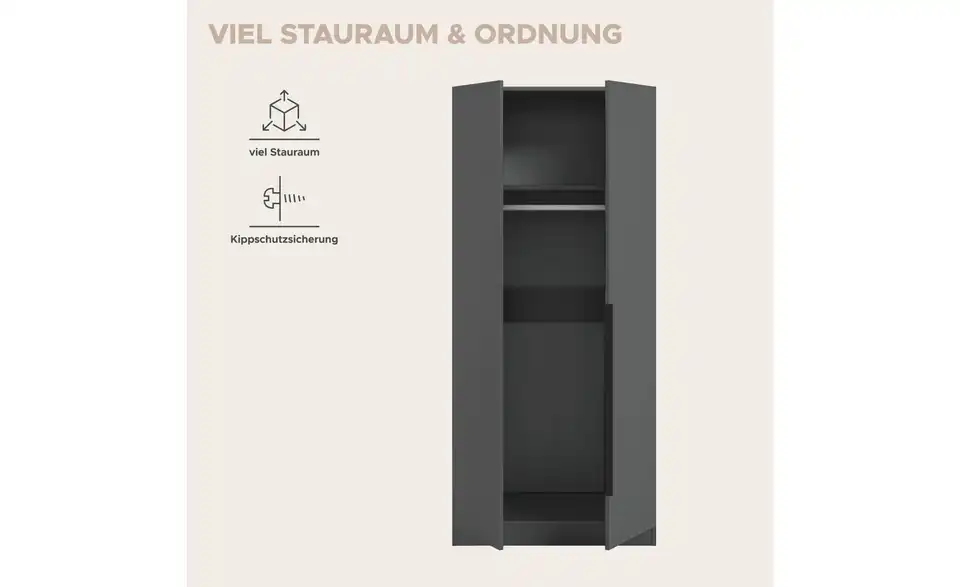 Kleiderschrank Kelty, Bild mit Text