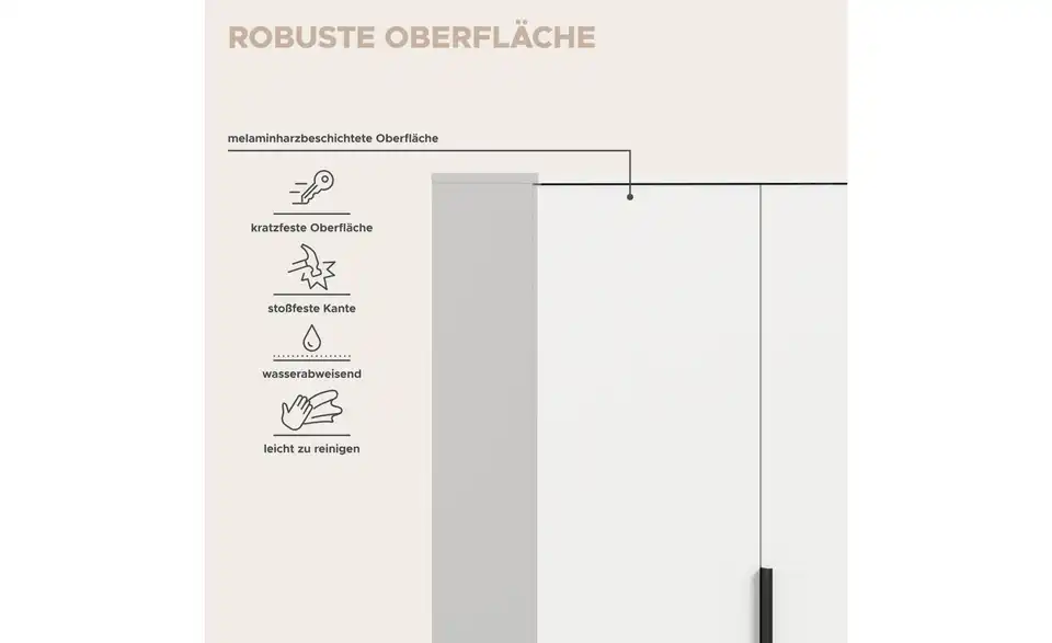 Wäscheschrank Kelty, Bild mit Text