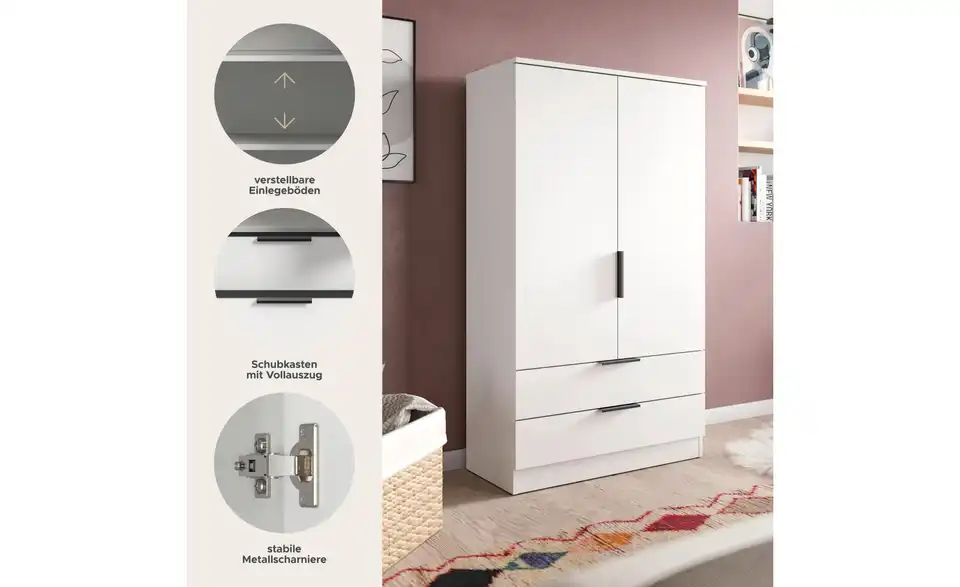 Wäscheschrank Kelty, Bild mit Text