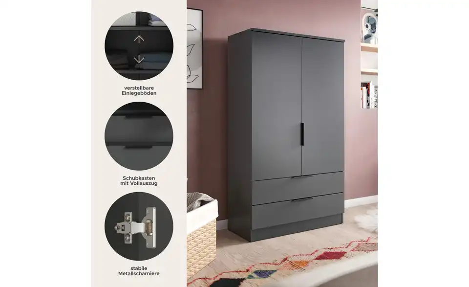 Wäscheschrank Kelty, Bild mit Text