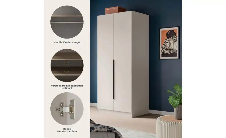 Kleiderschrank Kelty, Bild mit Text