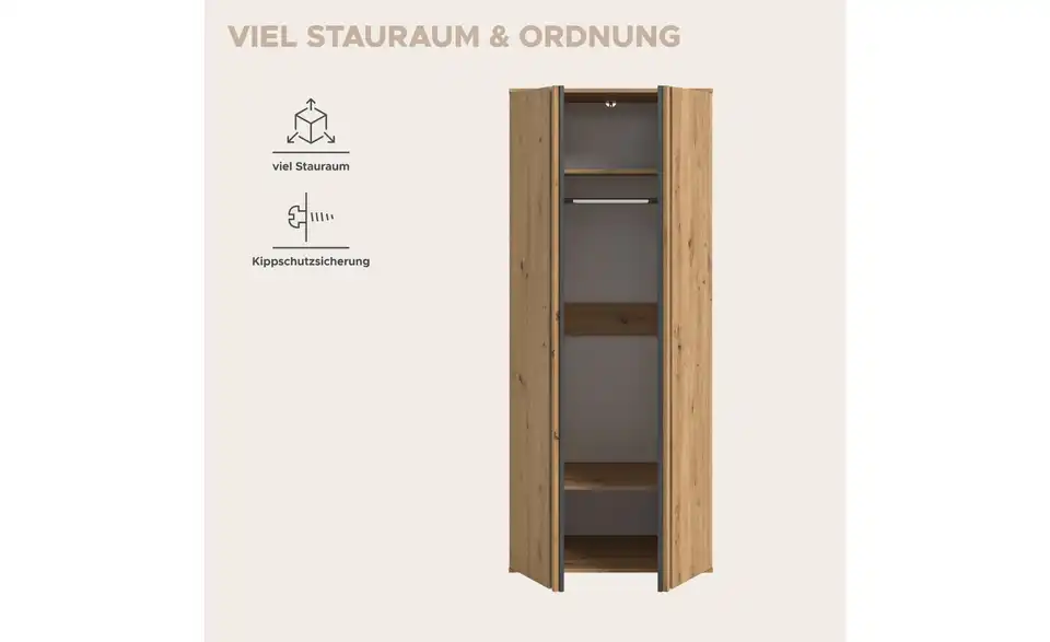 Kleiderschrank Thomby, Bild mit Text