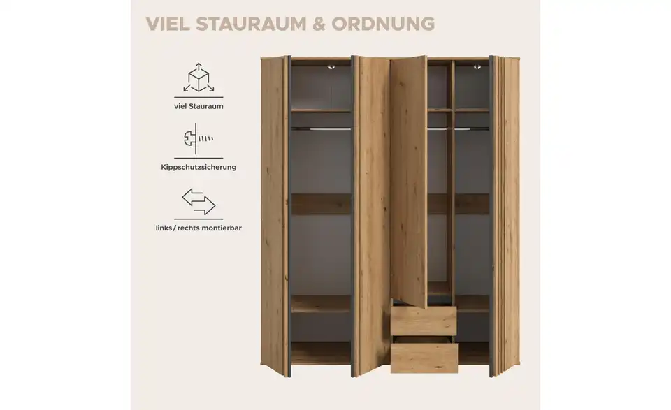 Kleiderschrank Thomby, Bild mit Text