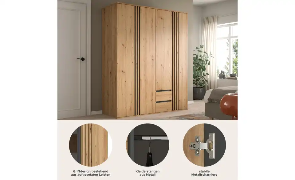 Kleiderschrank Thomby, Bild mit Text