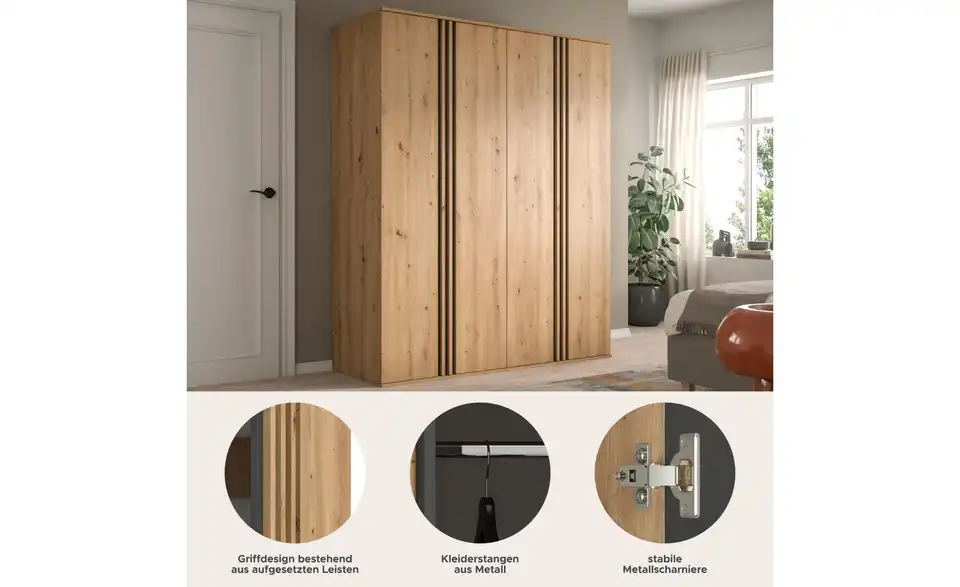 Kleiderschrank Thomby, Bild mit Text