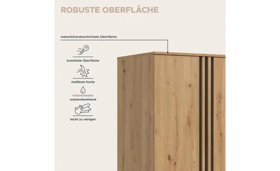 Kleiderschrank Thomby, Bild mit Text