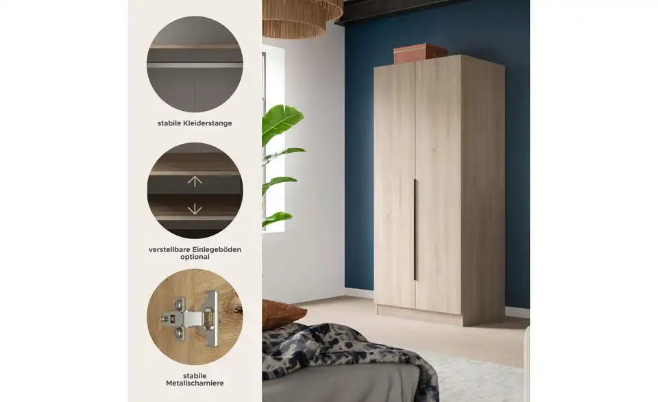 Kleiderschrank Kelty, Bild mit Text