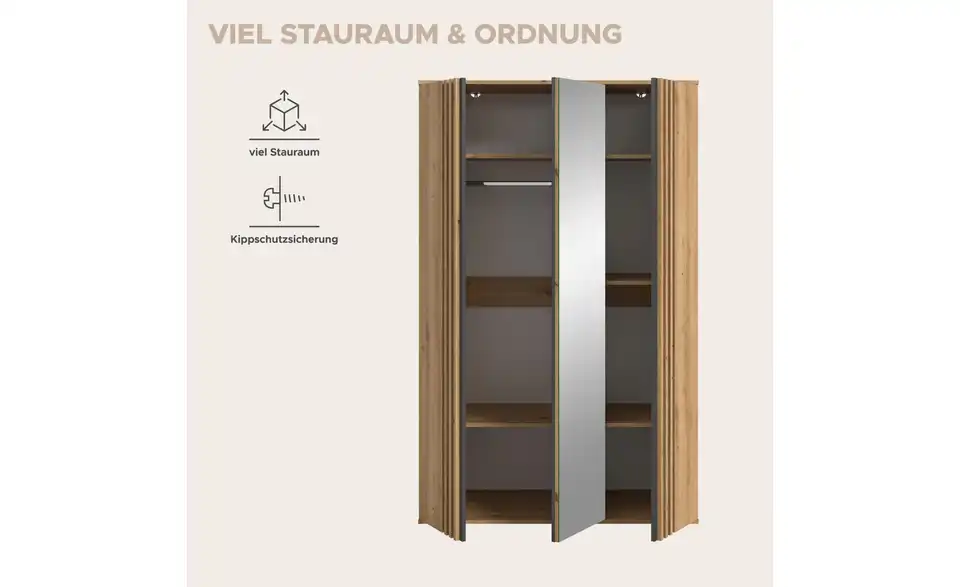 Kleiderschrank Thomby, Bild mit Text