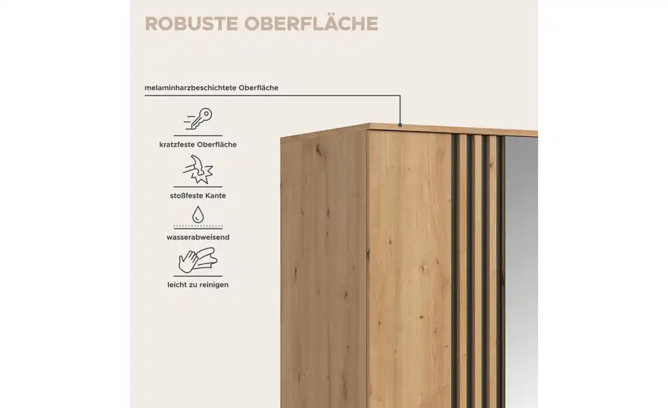Kleiderschrank Thomby, Bild mit Text