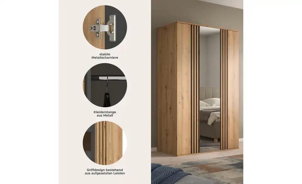 Kleiderschrank Thomby, Bild mit Text