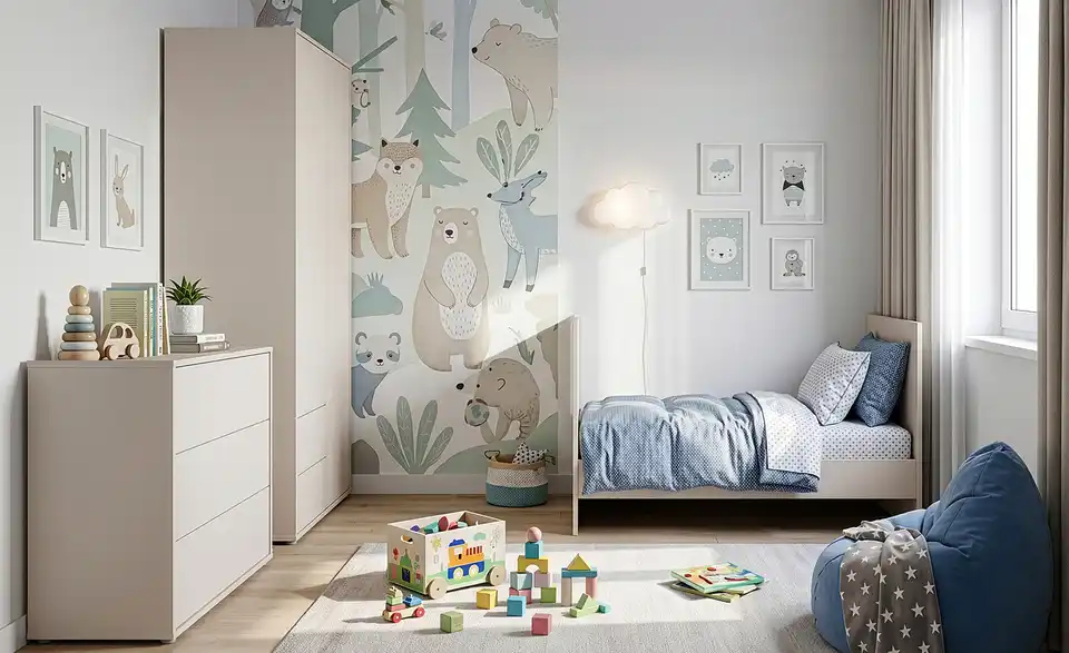 Kinderbett Bergamo, in Wohnsituation