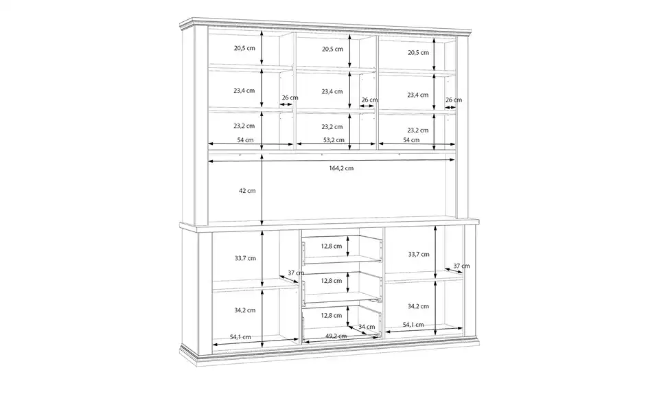Buffet Countryside, Bemaßung