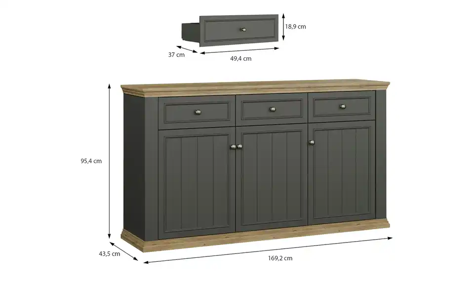 Sideboard Countryside, Bemaßung