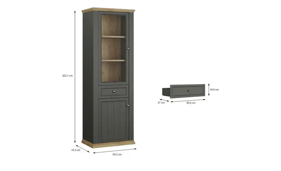 Vitrine Countryside, Bemaßung