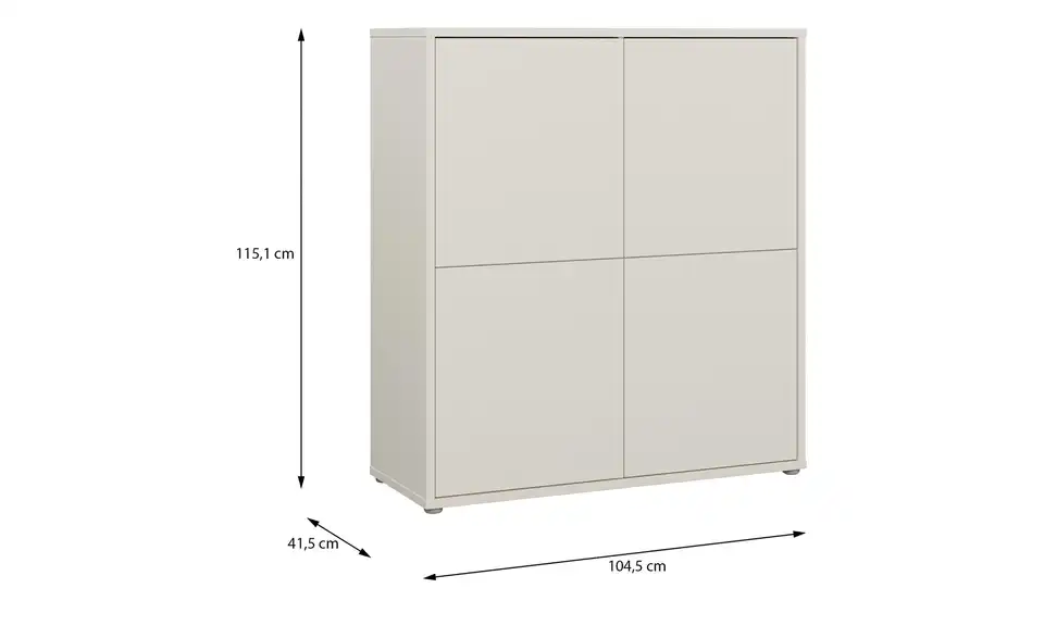 Highboard Bolognano, Bemaßung