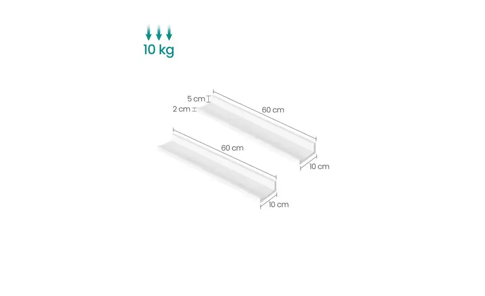 Wandboard 2er-Set, Bemaßung