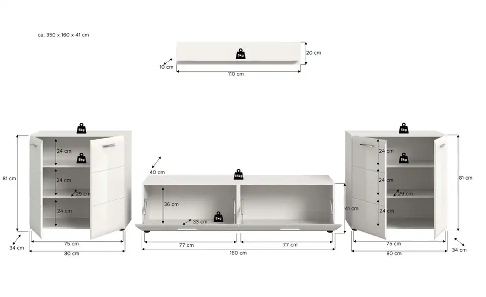 Wohnkombination, Bemaßung