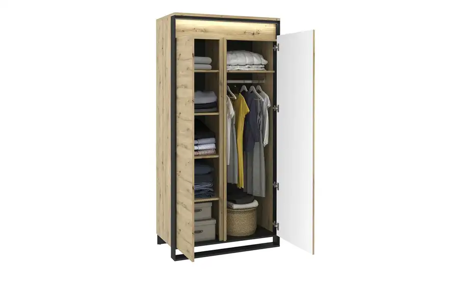 Kleiderschrank Borba, geöffnet