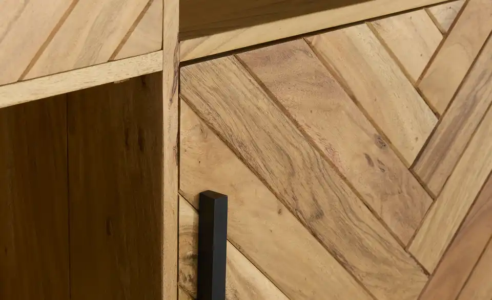 Highboard Calatria aus Massivholz, Detailansicht