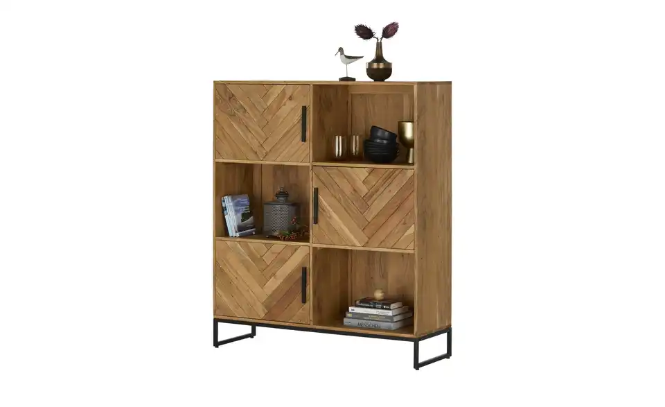 Highboard Calatria aus Massivholz, Perspektive