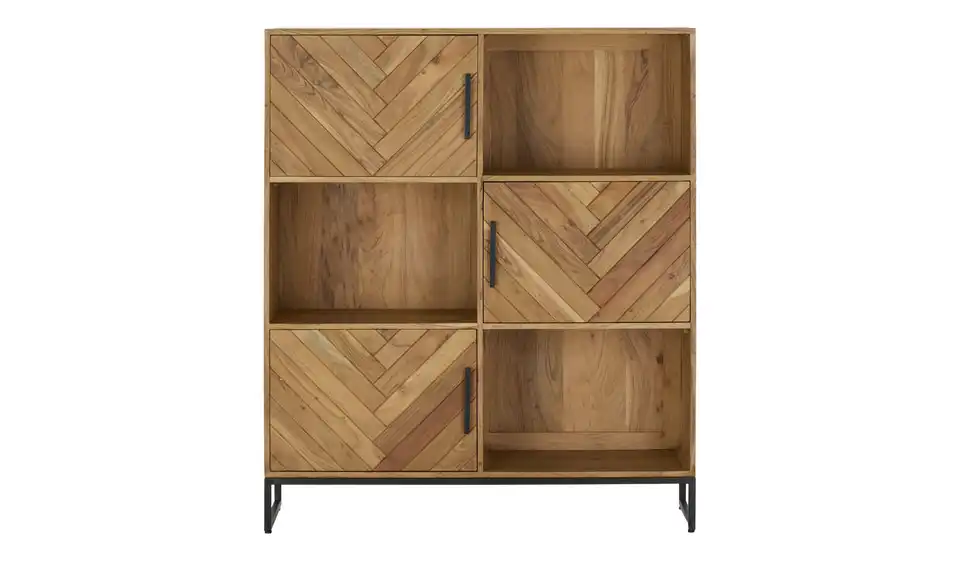 Highboard Calatria aus Massivholz, Frontansicht