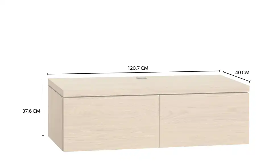 uno Lowboard Keswick, Bemaßung