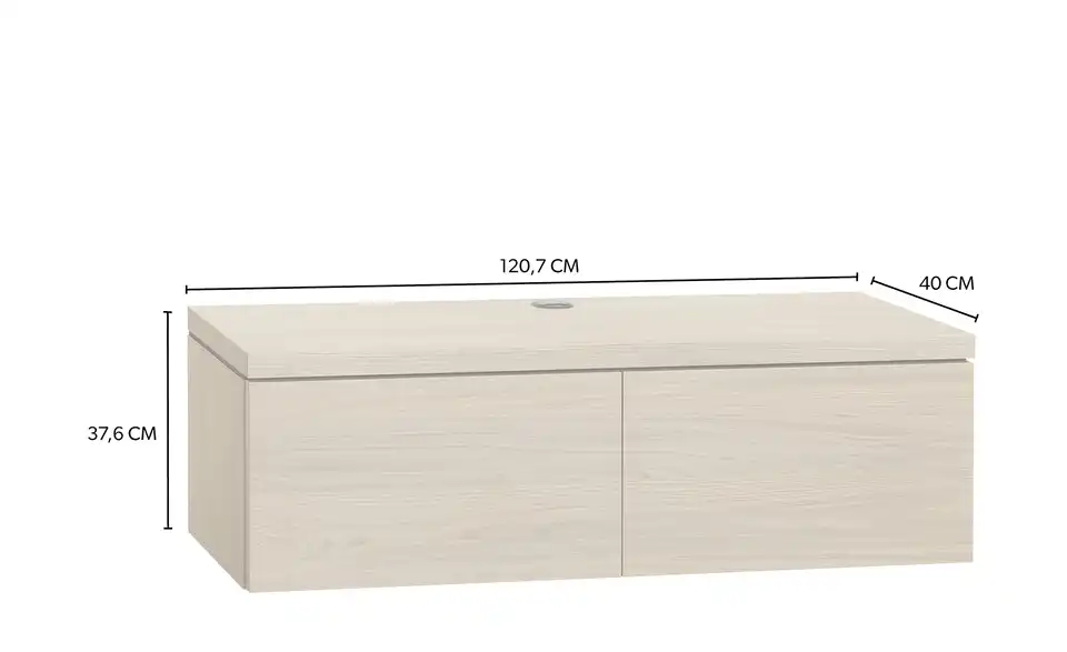 uno Lowboard Keswick, Bemaßung