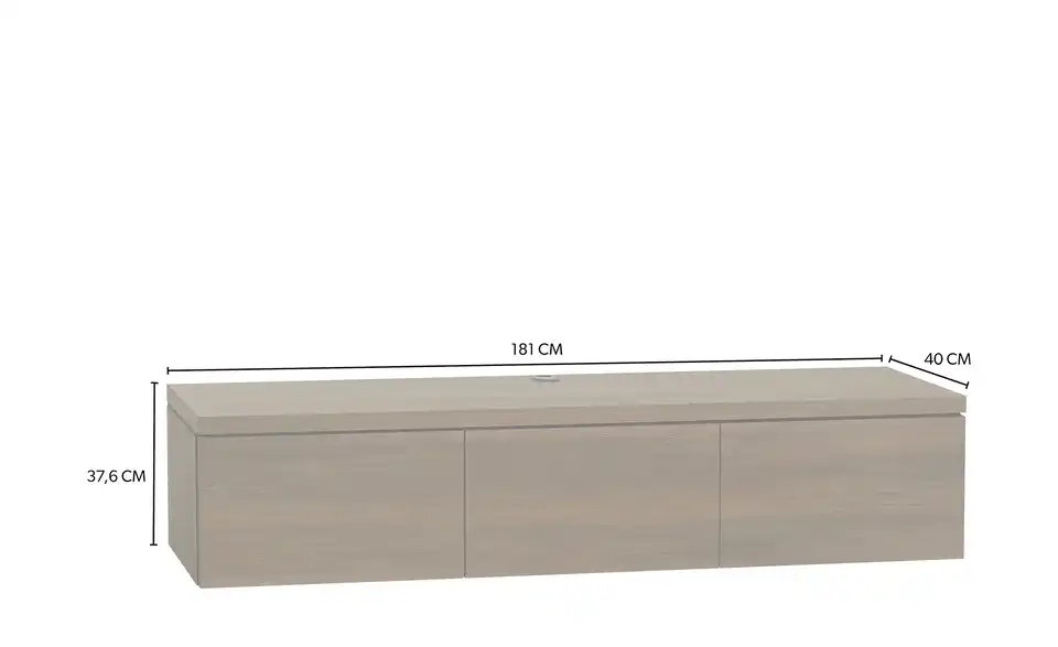 uno Lowboard Keswick, Bemaßung