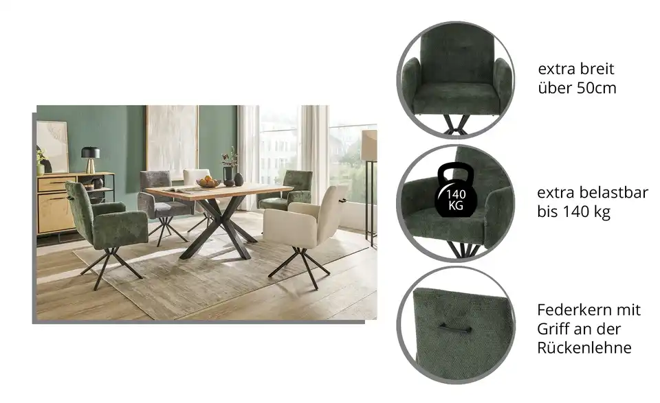 Armlehnstuhl Talos extra belastbar, Infografik