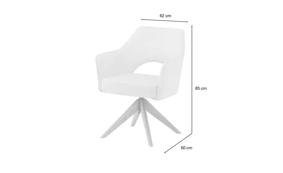 Armlehnstuhl Albert 2 drehbar, Bemaßung