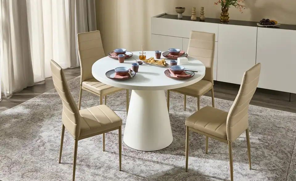 Esstisch Reflection mit Glastischplatte, in Wohnsituation