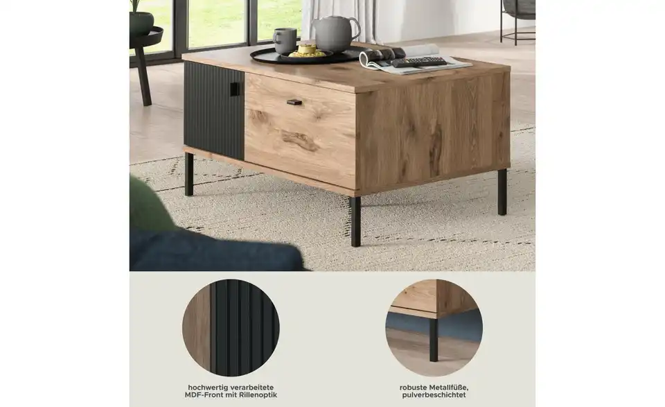 Couchtisch Chester, Bild mit Text