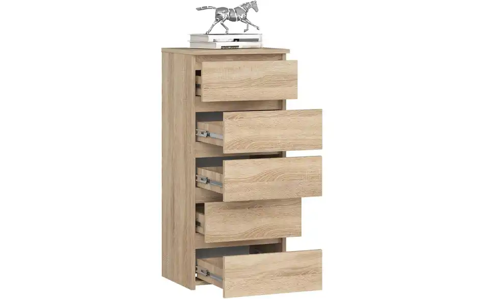 Kommode Carlo mit 5 Schubladen, geöffnet